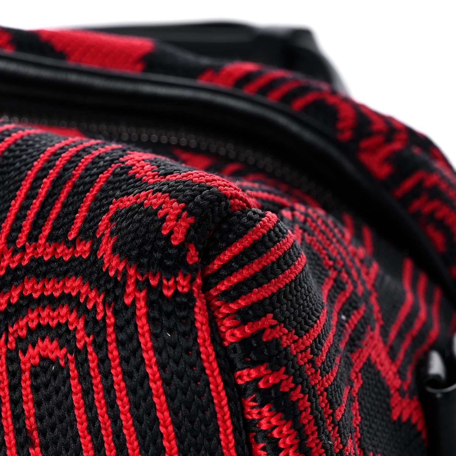 Prada Maglia Jacquard Signaux Bag Black Rosso 10 of 13