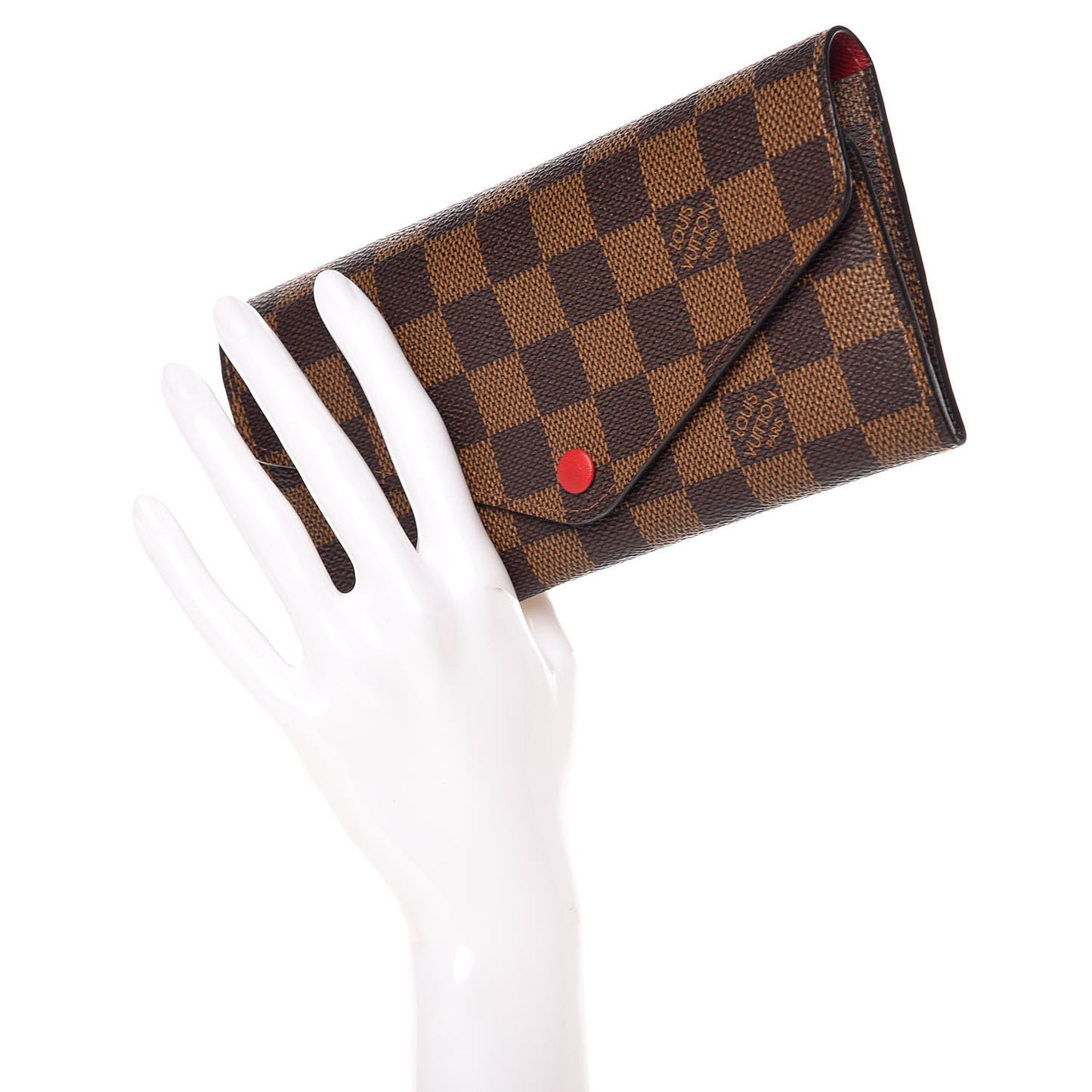 Damier Ebene Josephine Wallet Red