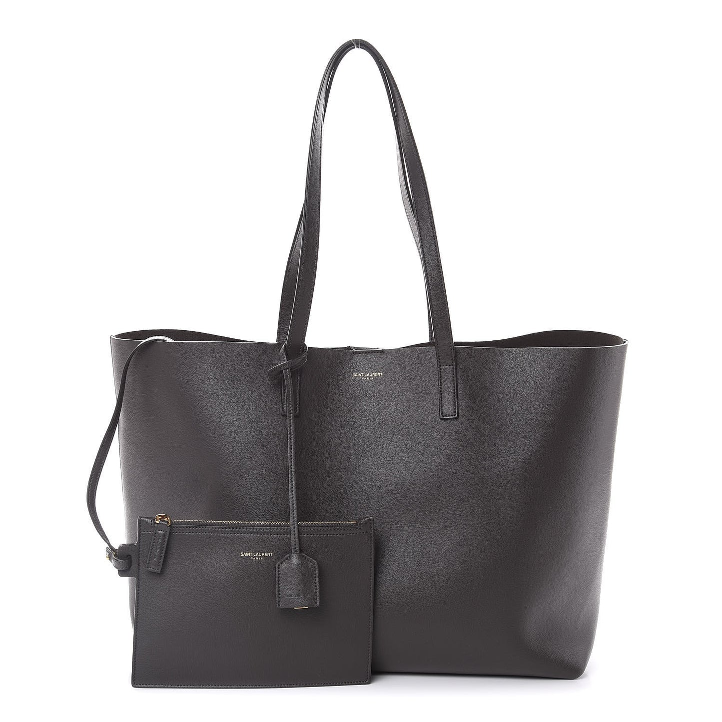 Calfskin Large Shopping Tote Asphalt