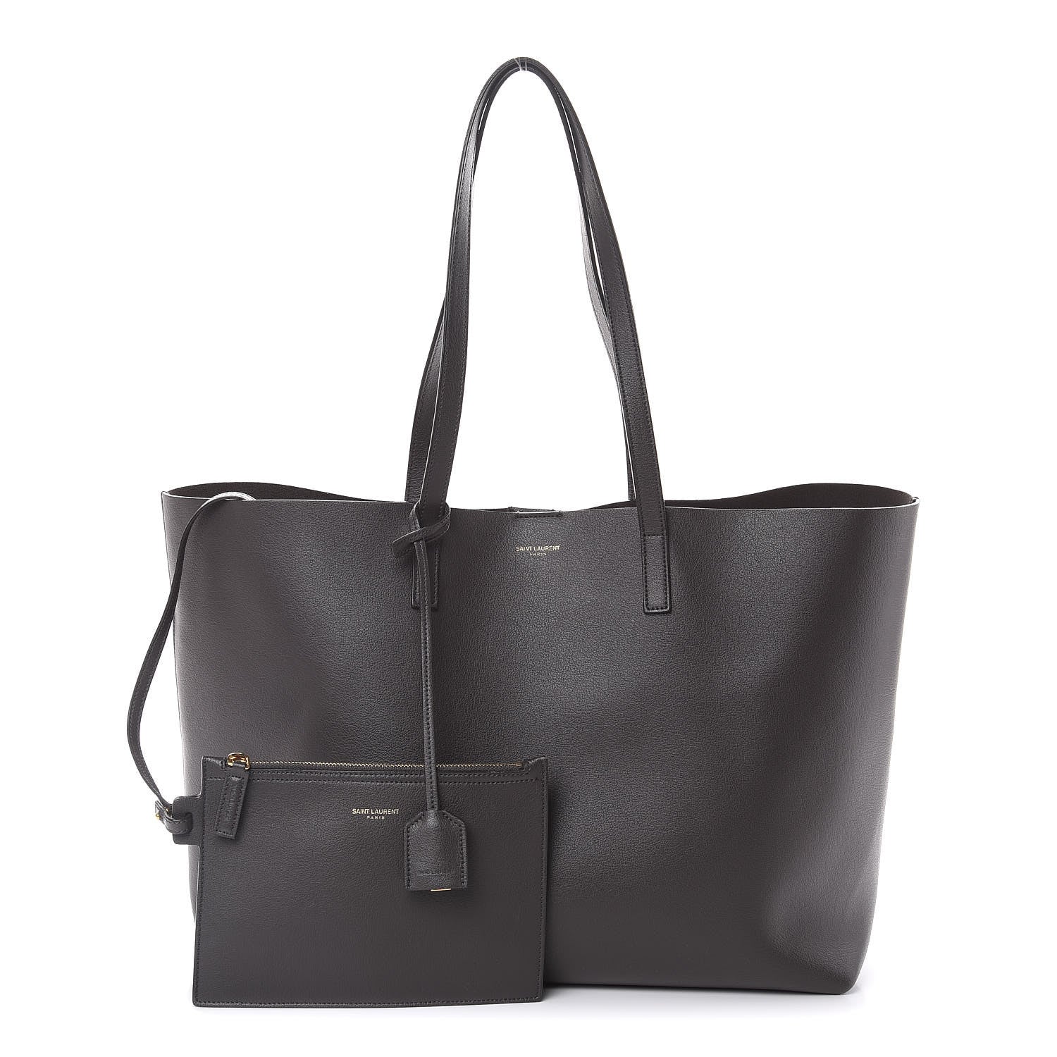 Saint Laurent Calfskin Large Shopping Tote Asphalt 1 of 11