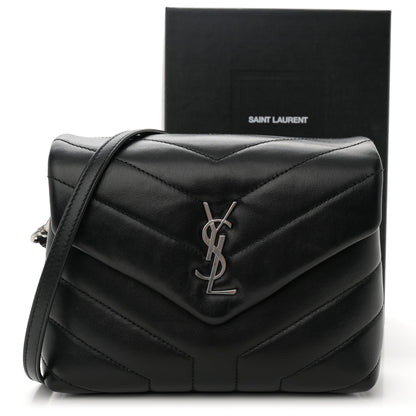 Saint Laurent Calfskin Y Quilted Monogram Toy Loulou Crossbody Bag Black 12 of 12