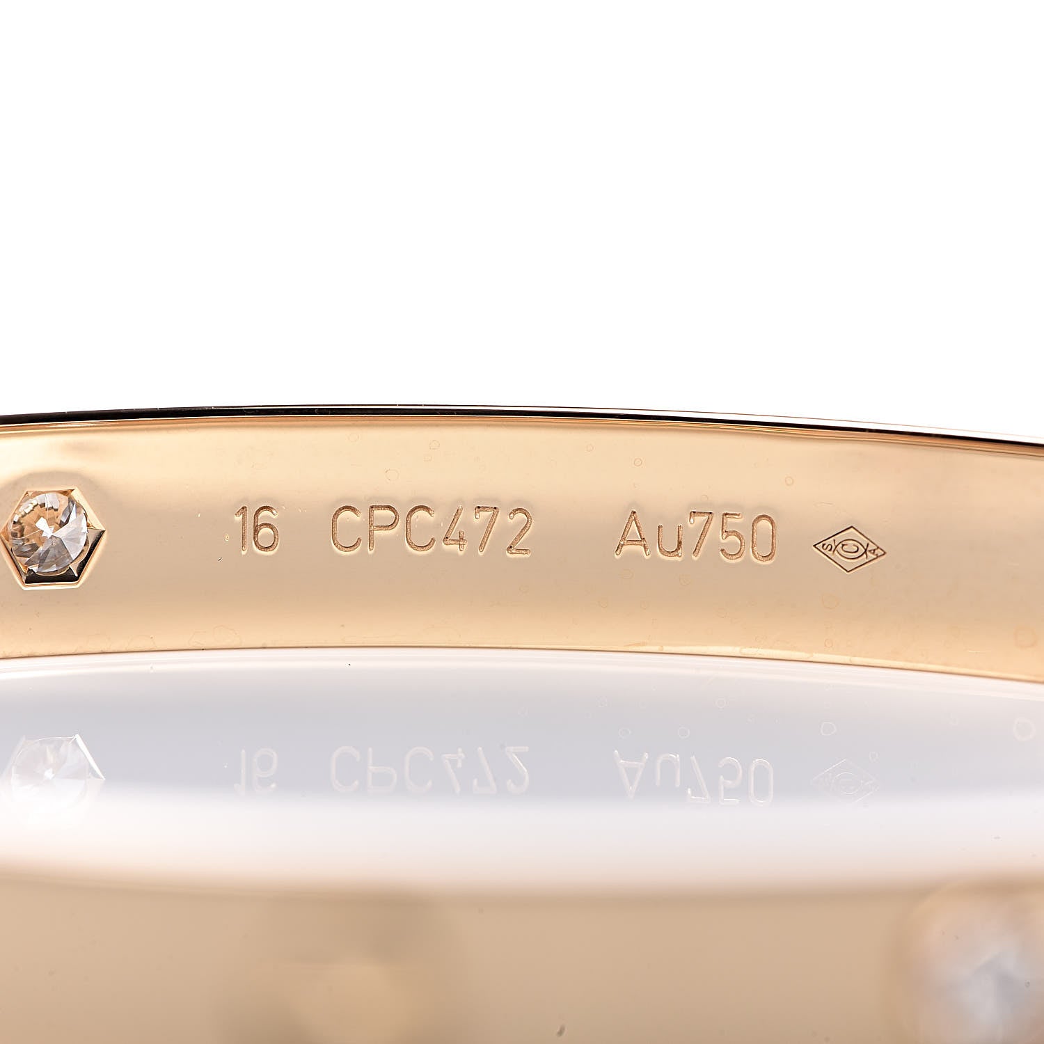 Cartier 18K Yellow Gold 4 Diamond LOVE Bracelet 16 5 of 6