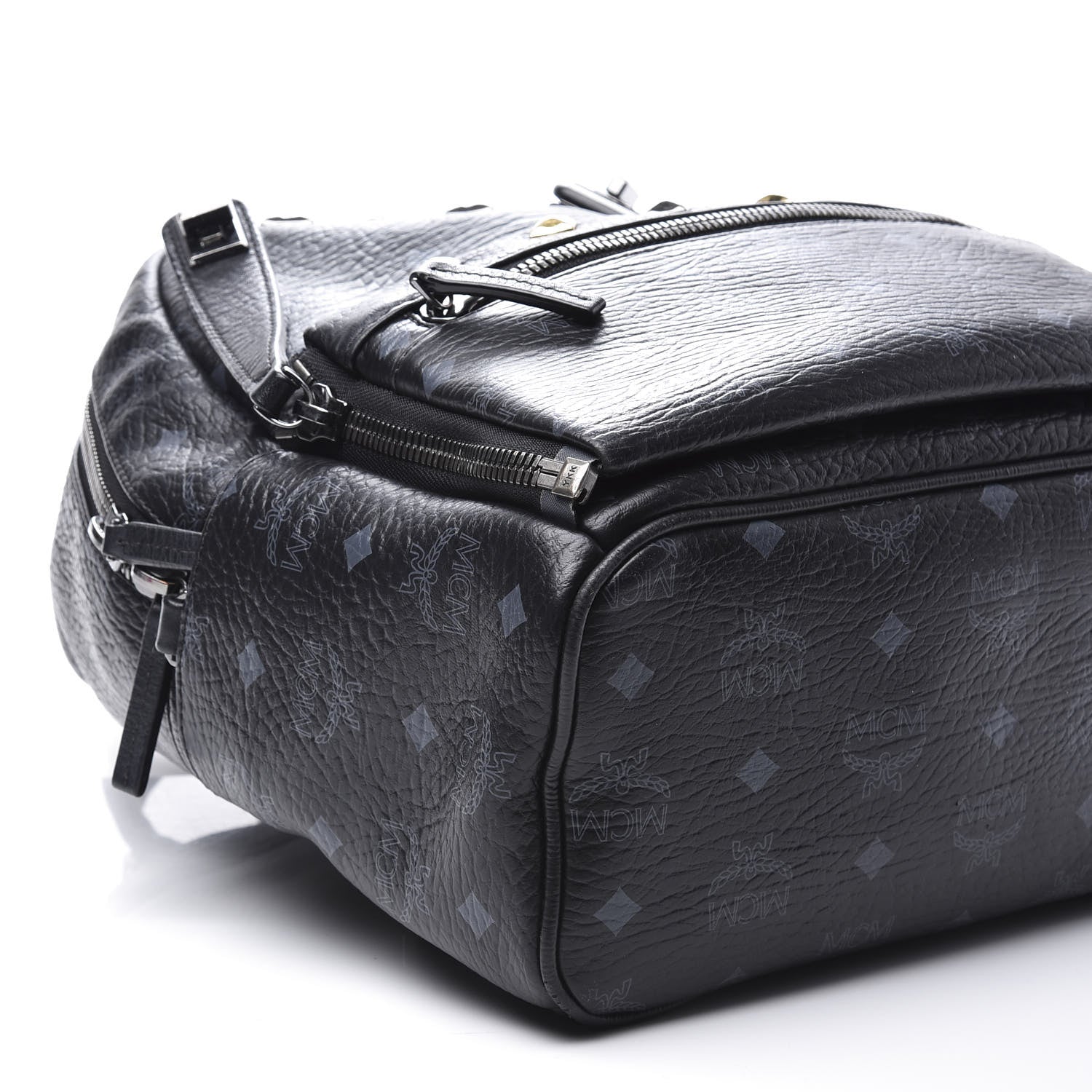 MCM Visetos Studded Small Dual Stark Backpack Black 5 of 8