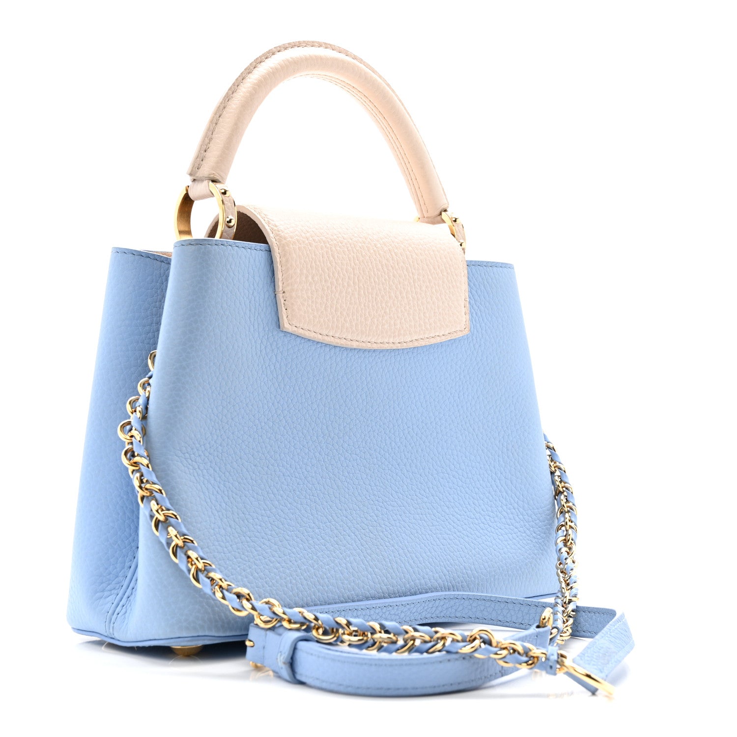 Louis Vuitton Taurillon Capucines BB Bleu de Provence Greige Doux 3 of 12
