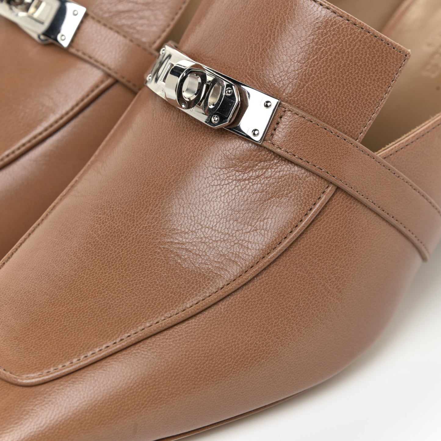 Goatskin Blossom Mules 39 Marron Havane