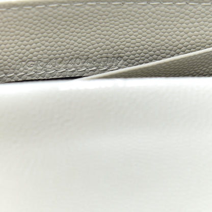 Saint Laurent Grain De Poudre Matelasse Chevron Small Monogram Envelope Wallet Crema Soft 7 of 11