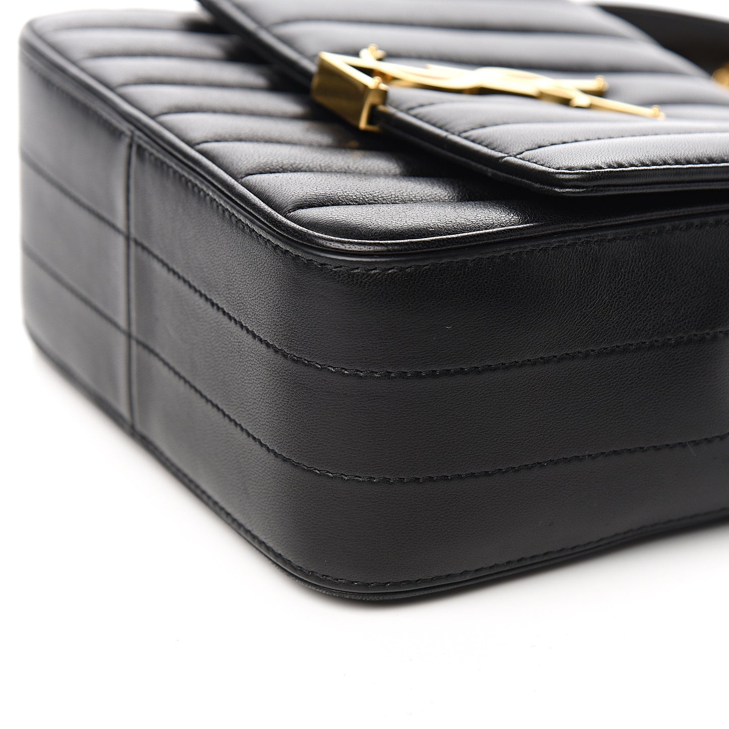 Lambskin Matelasse Monogram Medium Vicky Chain Bag Black