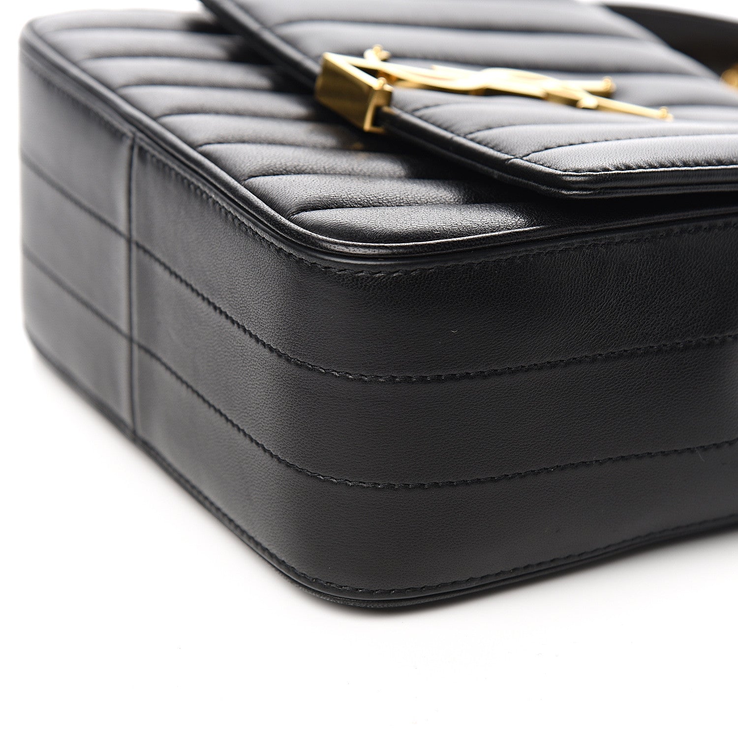 Saint Laurent Lambskin Matelasse Monogram Medium Vicky Chain Bag Black 9 of 10