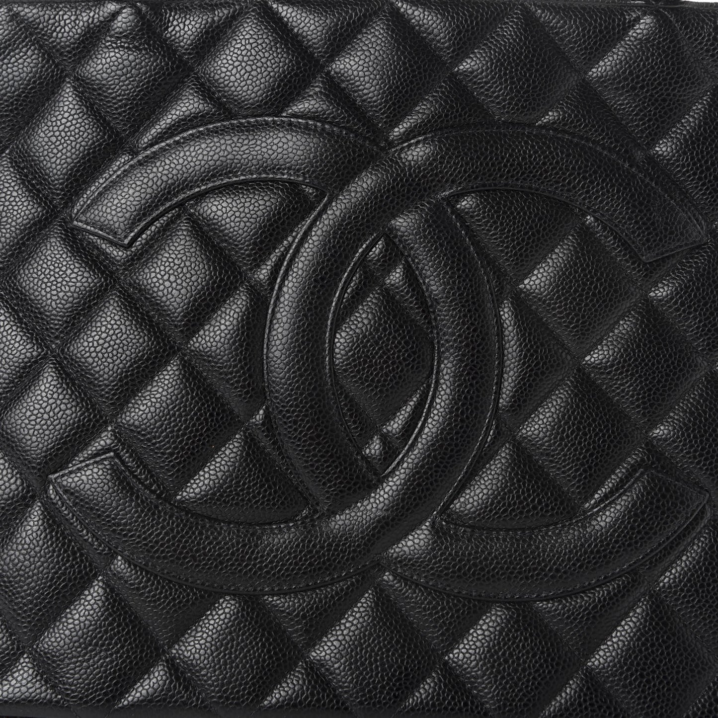 Caviar Quilted Medallion Tote Black