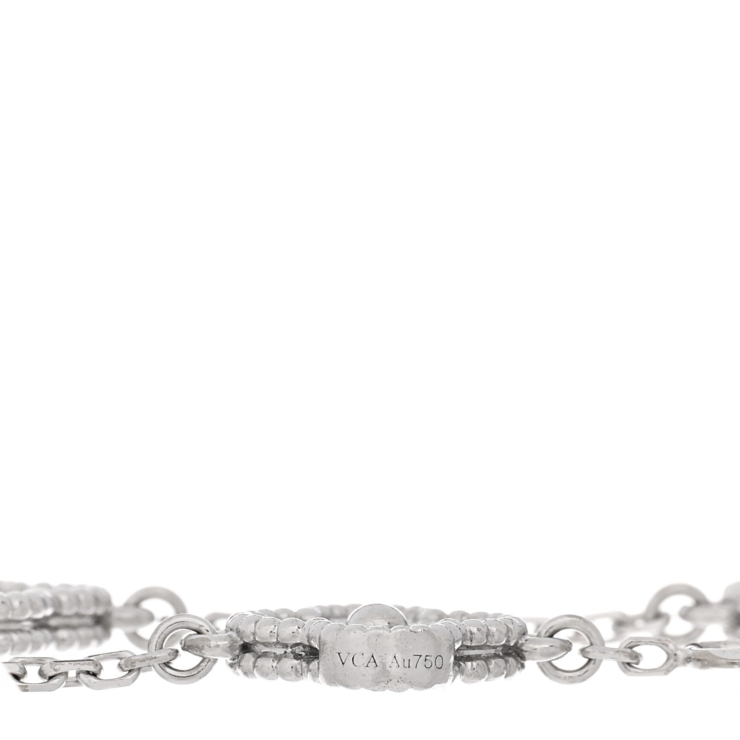 Van Cleef & Arpels 18K White Gold Diamond 6 Motifs Sweet Alhambra Bracelet 3 of 3