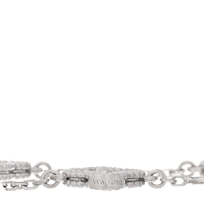 Van Cleef & Arpels 18K White Gold Diamond 6 Motifs Sweet Alhambra Bracelet 3 of 3