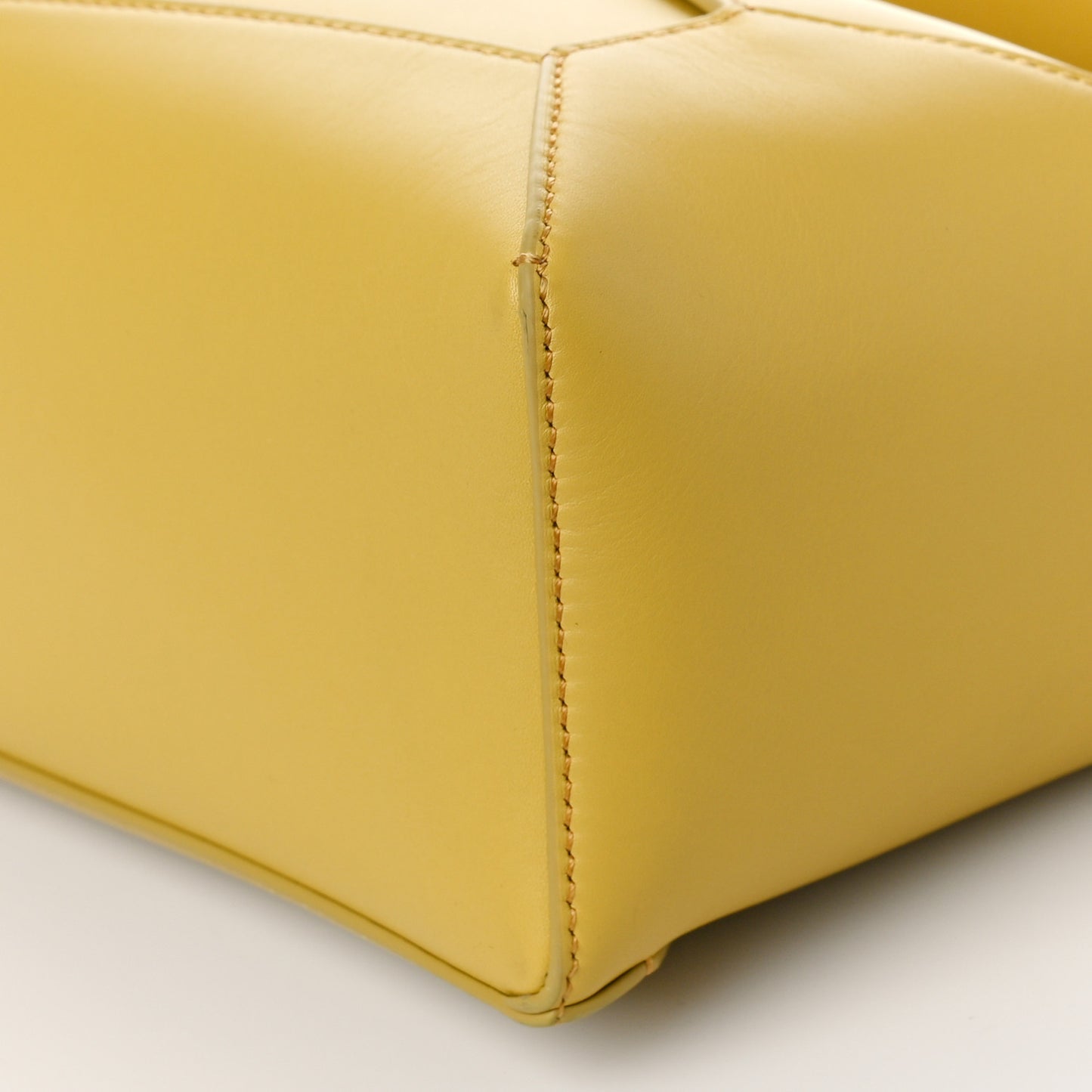 Satin Calfskin Monochrome Small Puzzle Edge Bag Pale Yellow Glaze