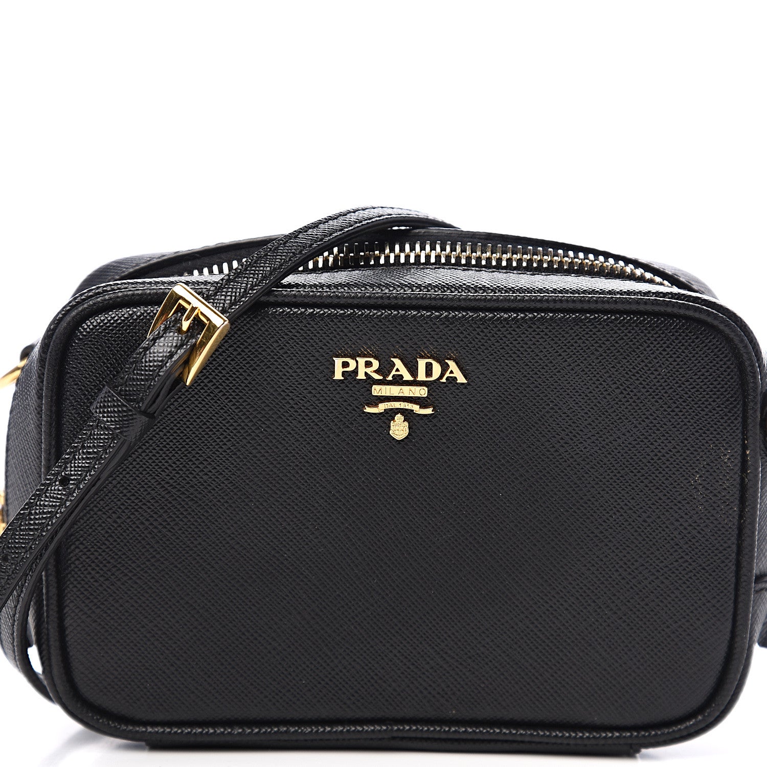 Prada Saffiano Mini Camera Crossbody Bag Black 8 of 8