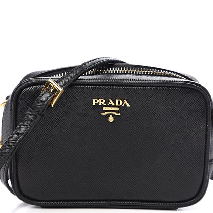 Prada Saffiano Mini Camera Crossbody Bag Black 8 of 8