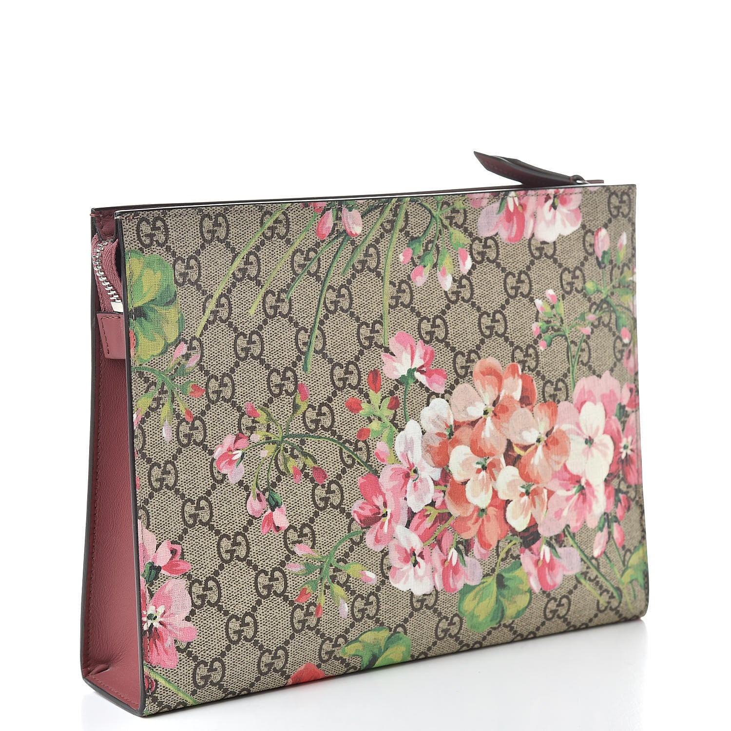 Gucci GG Supreme Monogram Blooms Large Cosmetic Case Beige Multicolor Dry Rose 3 of 9