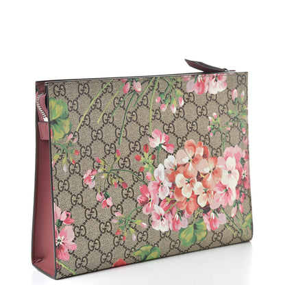 Gucci GG Supreme Monogram Blooms Large Cosmetic Case Beige Multicolor Dry Rose 3 of 9