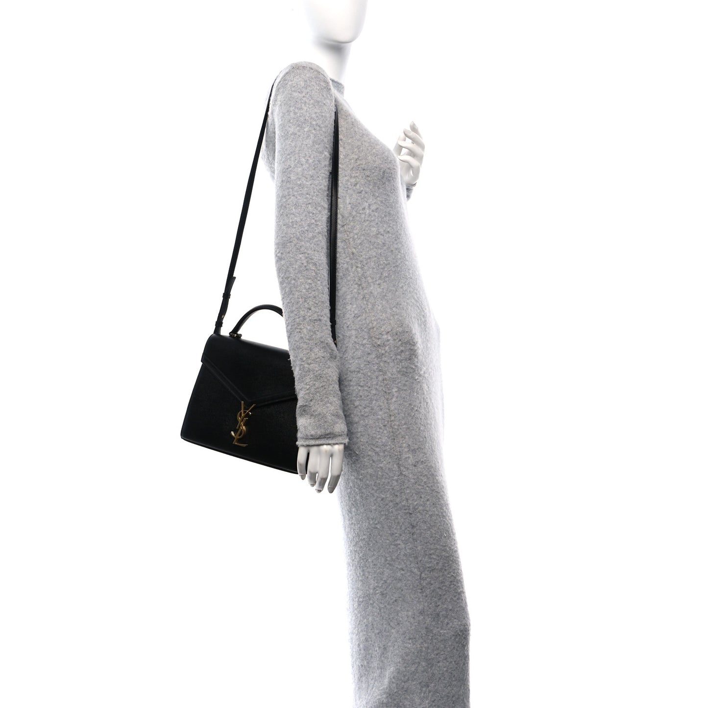 Grain de Poudre Medium Classic Monogram Cassandra Top Handle Black Rouge Legion
