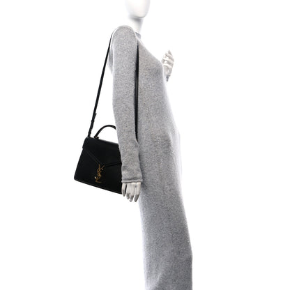 Saint Laurent Grain de Poudre Medium Classic Monogram Cassandra Top Handle Black Rouge Legion 2 of 12