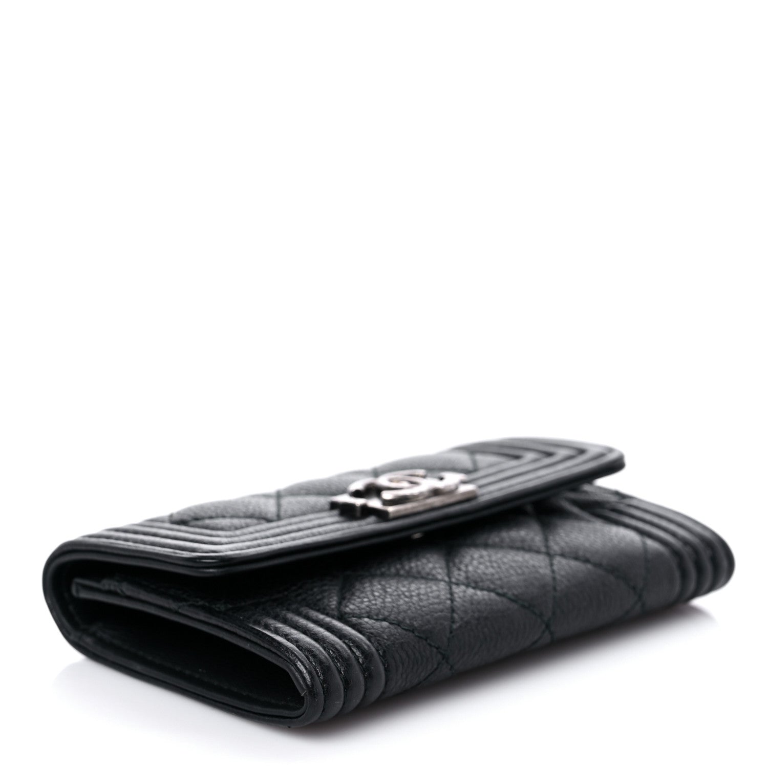 Chanel Caviar Quilted Boy Flap Card Holder Black 4 of 9