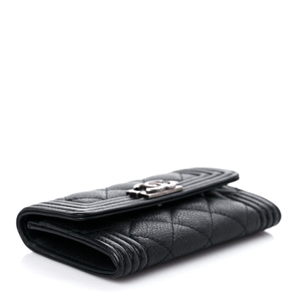 Chanel Caviar Quilted Boy Flap Card Holder Black 4 of 9