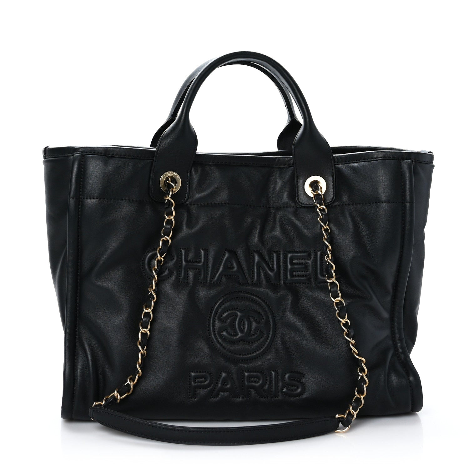 Chanel Calfskin Small Deauville Tote Black 1 of 11