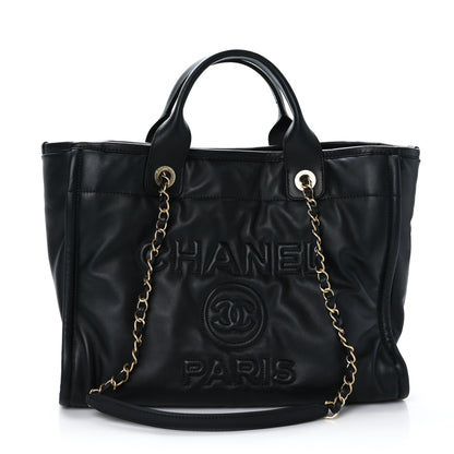 Chanel Calfskin Small Deauville Tote Black 1 of 11