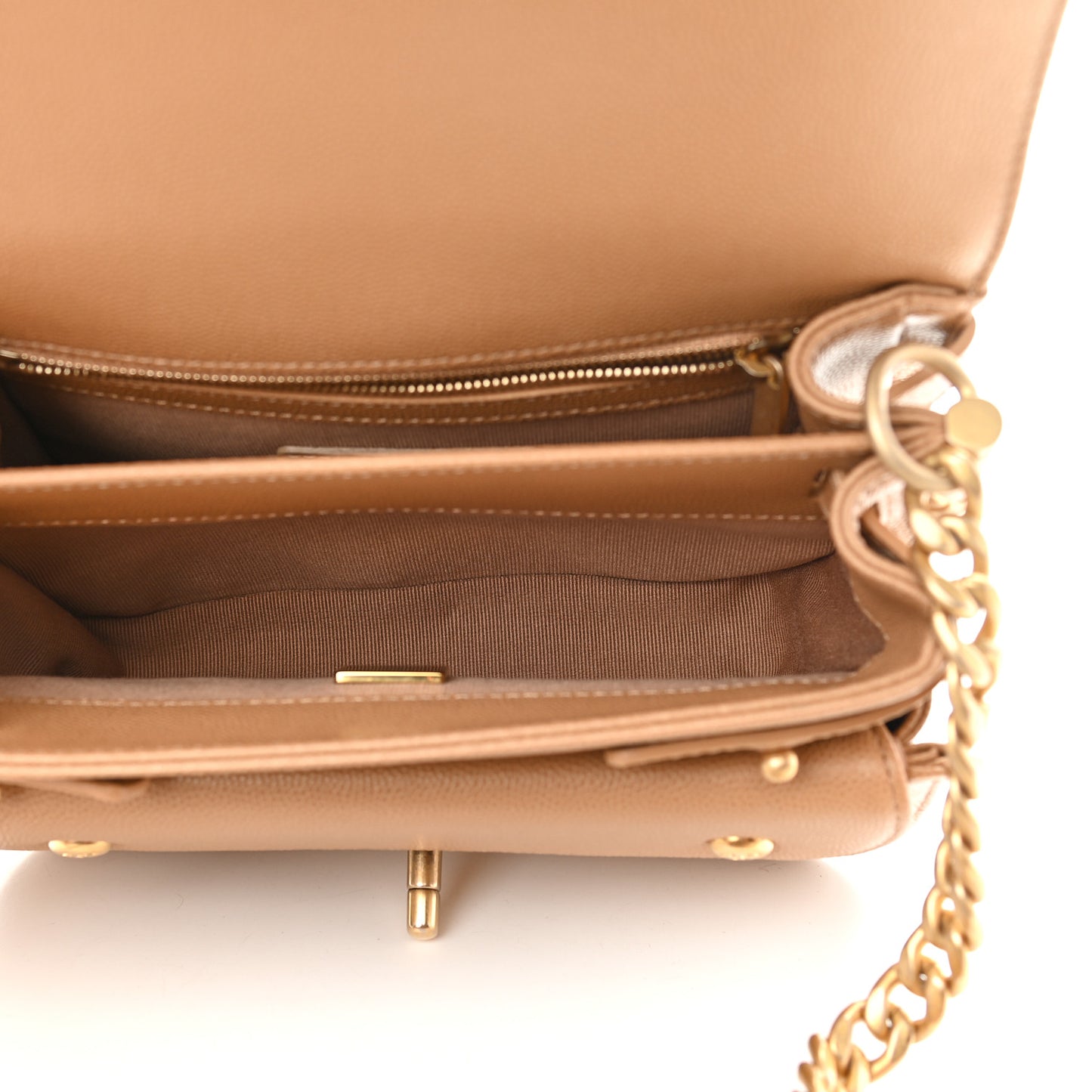 Caviar Mini Messenger Bag Beige