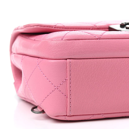 Chanel Shiny Goatskin Quilted Small Double Carry Waist Chain Flap Pink 8 of 10