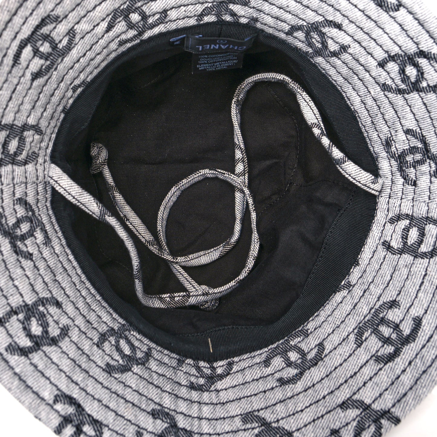 Denim CC Bucket Hat M White Black