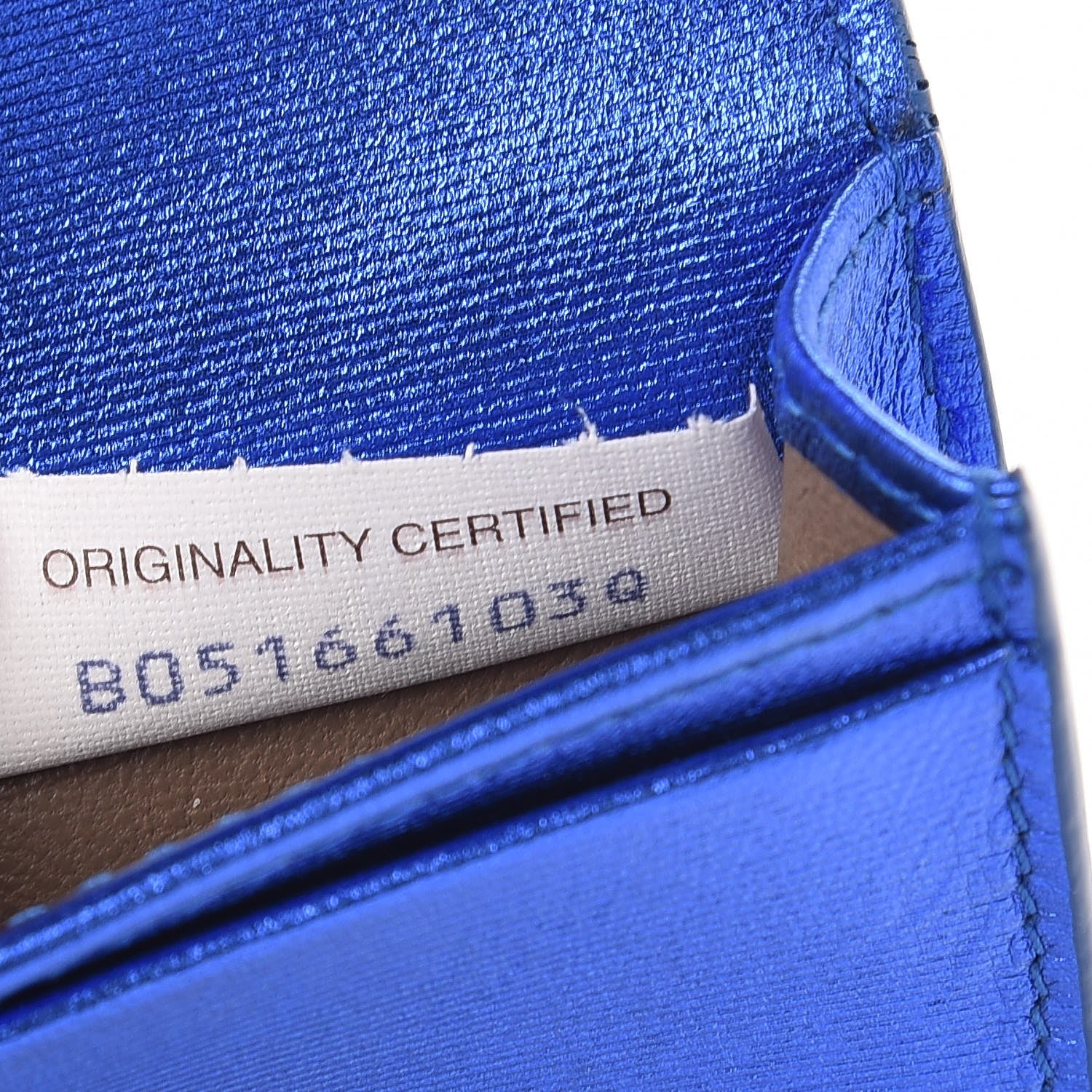 Bottega Veneta Metallic Intrecciato Grosgrain Card Case Cobalt 8 of 8