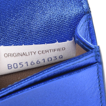 Bottega Veneta Metallic Intrecciato Grosgrain Card Case Cobalt 8 of 8