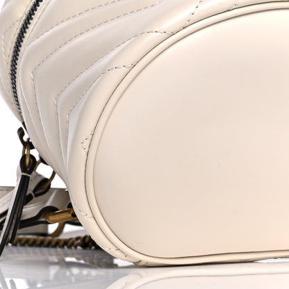 Gucci Calfskin Matelasse Mini GG Marmont Round Backpack White 9 of 10