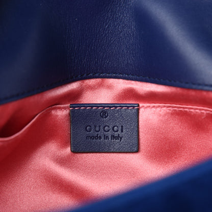 Gucci Velvet Matelasse Mini GG Marmont Shoulder Bag Cobalt Blue 8 of 11