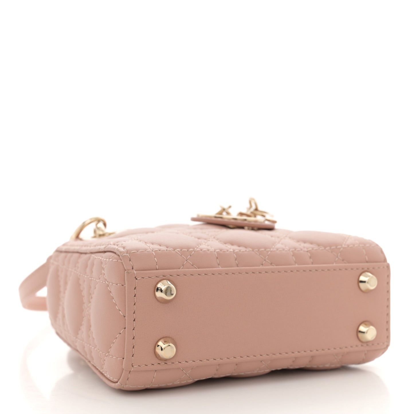 Lambskin Cannage Micro Lady Dior Rose Des Vents