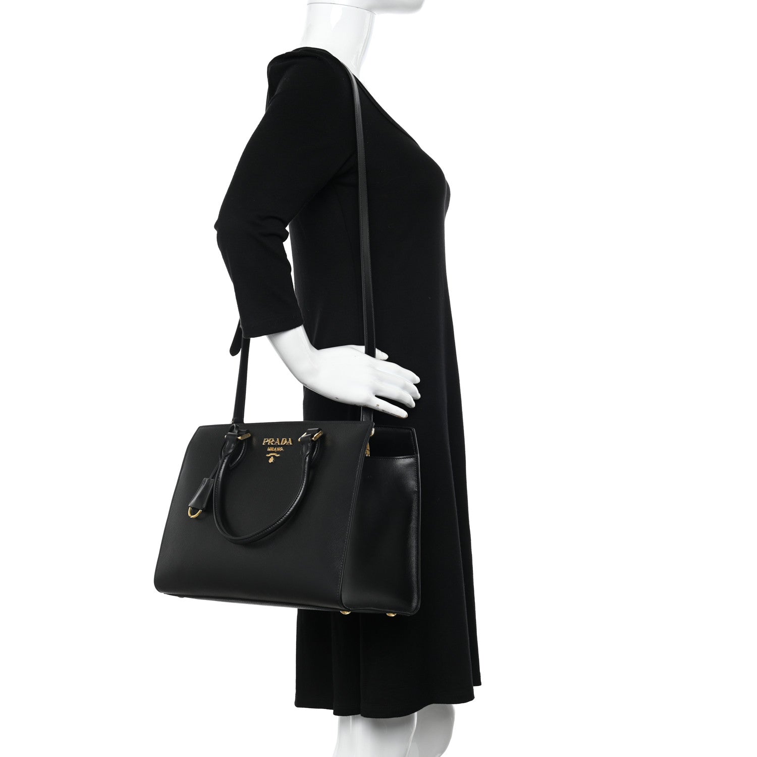 Prada Saffiano Soft Calfskin Tote Black 2 of 11