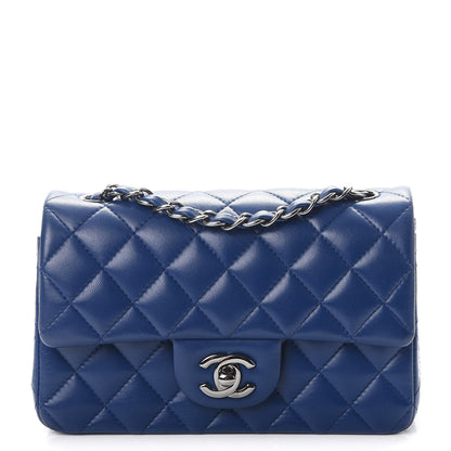 Chanel Lambskin Quilted Mini Rectangular Flap Dark Blue 1 of 8