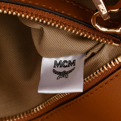 MCM Metallic Visetos Medium Millie Crossbody Bag Berlin Gold 7 of 9