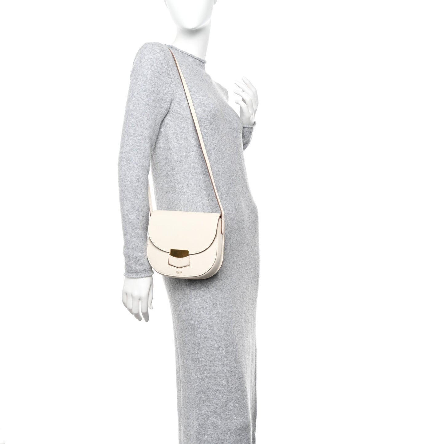 Grained Calfskin Small Trotteur White