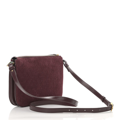 Saint Laurent Suede All-Over Monogram Crossbody Burgundy 3 of 10