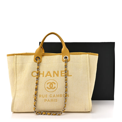 Chanel Woven Straw Raffia Medium Deauville Tote Yellow 17 of 17