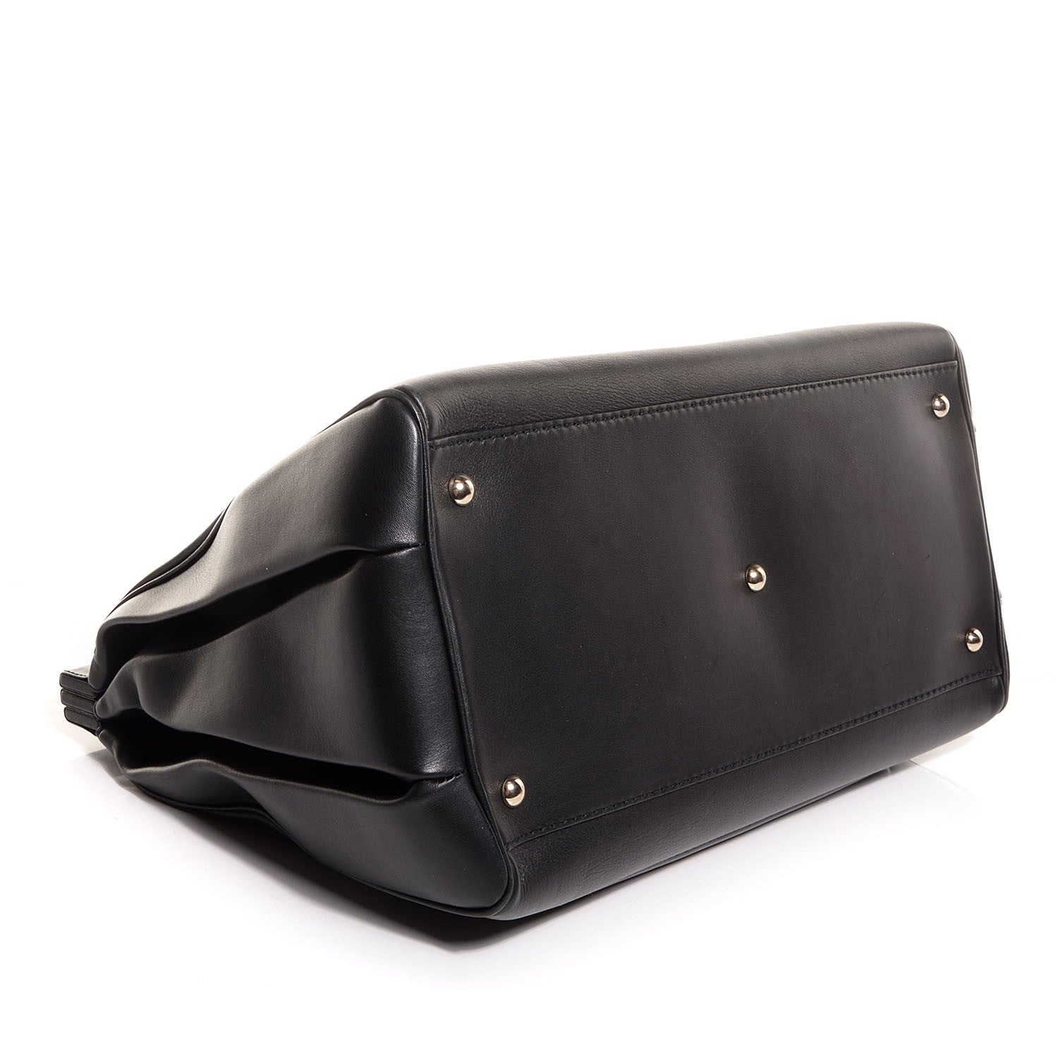 Gucci Leather Bold Bamboo Medium Top Handle Bag Black 4 of 8