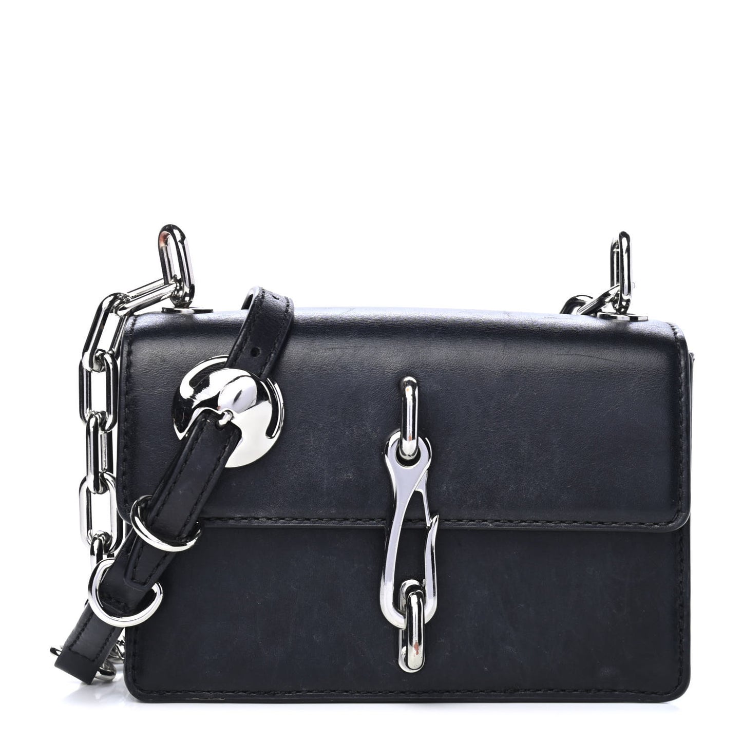 Calfskin Small Hook Shoulder Bag Black