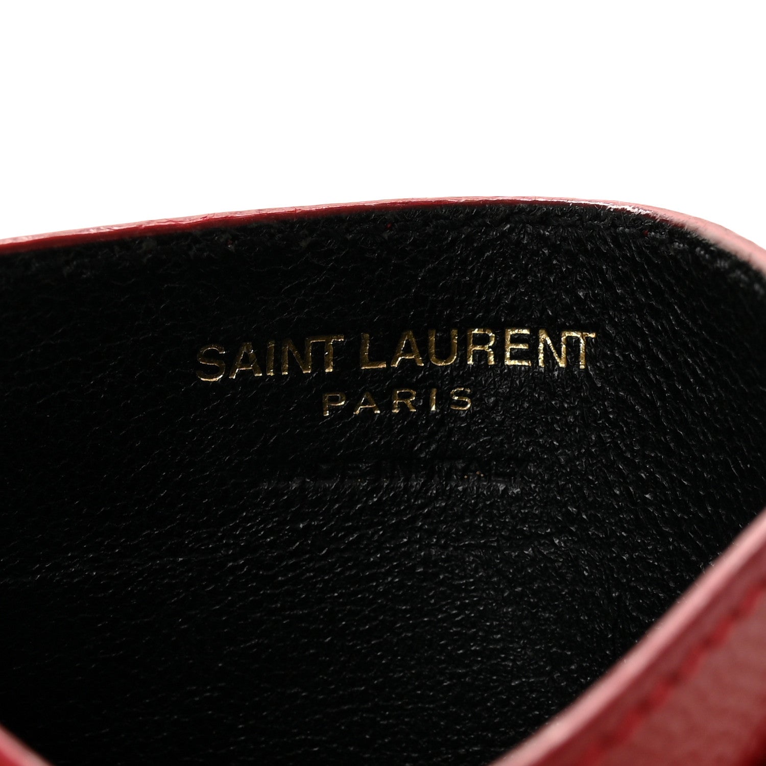 Saint Laurent Grain De Poudre Matelasse Chevron Monogram Credit Card Case New Red 5 of 7