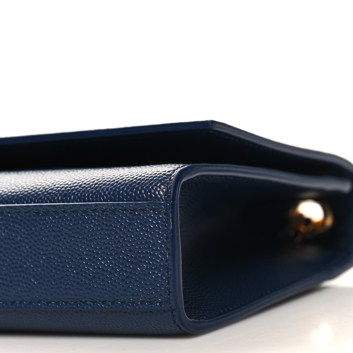 Saint Laurent Grain De Poudre Small Classic Monogram Kate Satchel Denim Blue 9 of 9