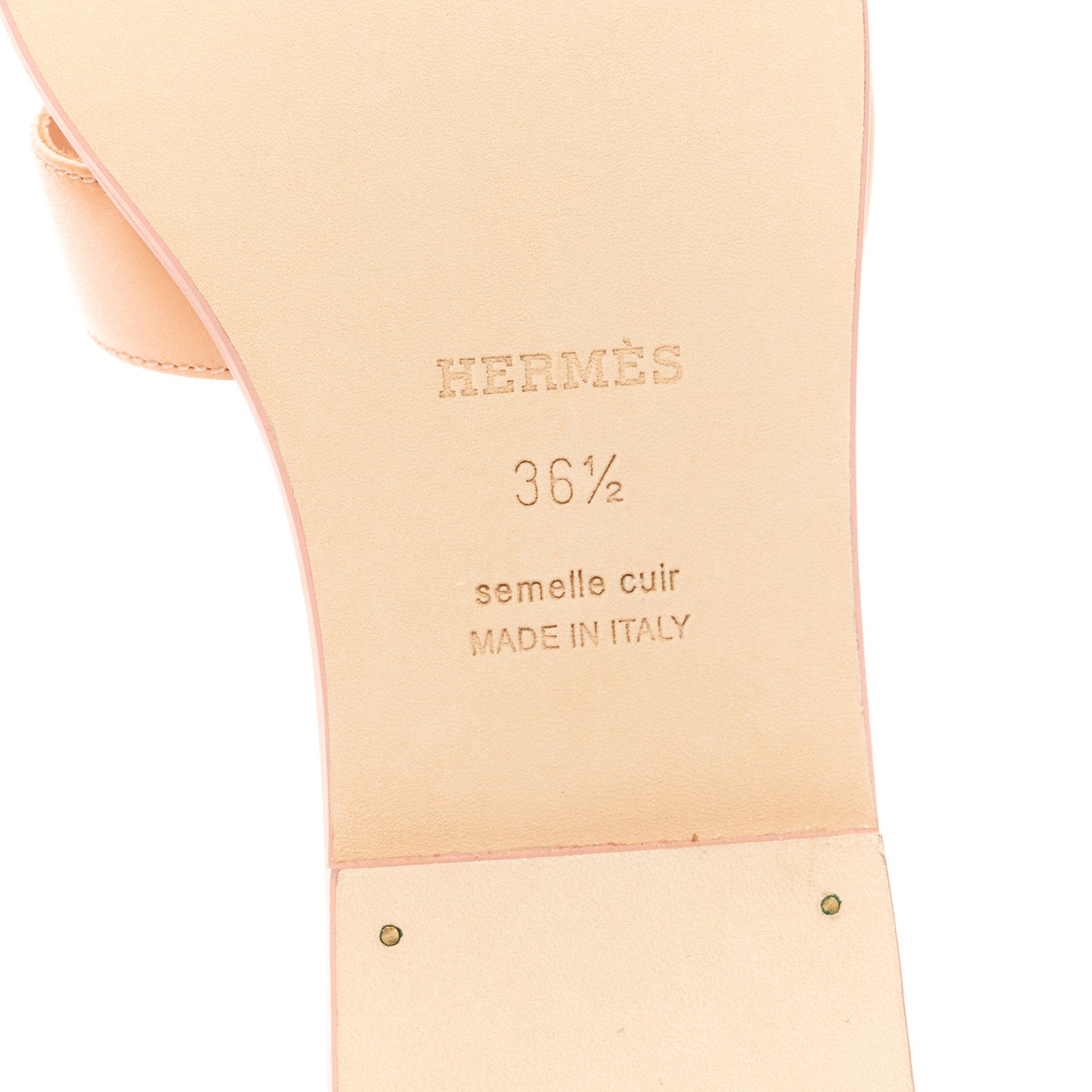 Box Calfskin Oran Sandals 36.5 Granit Rose