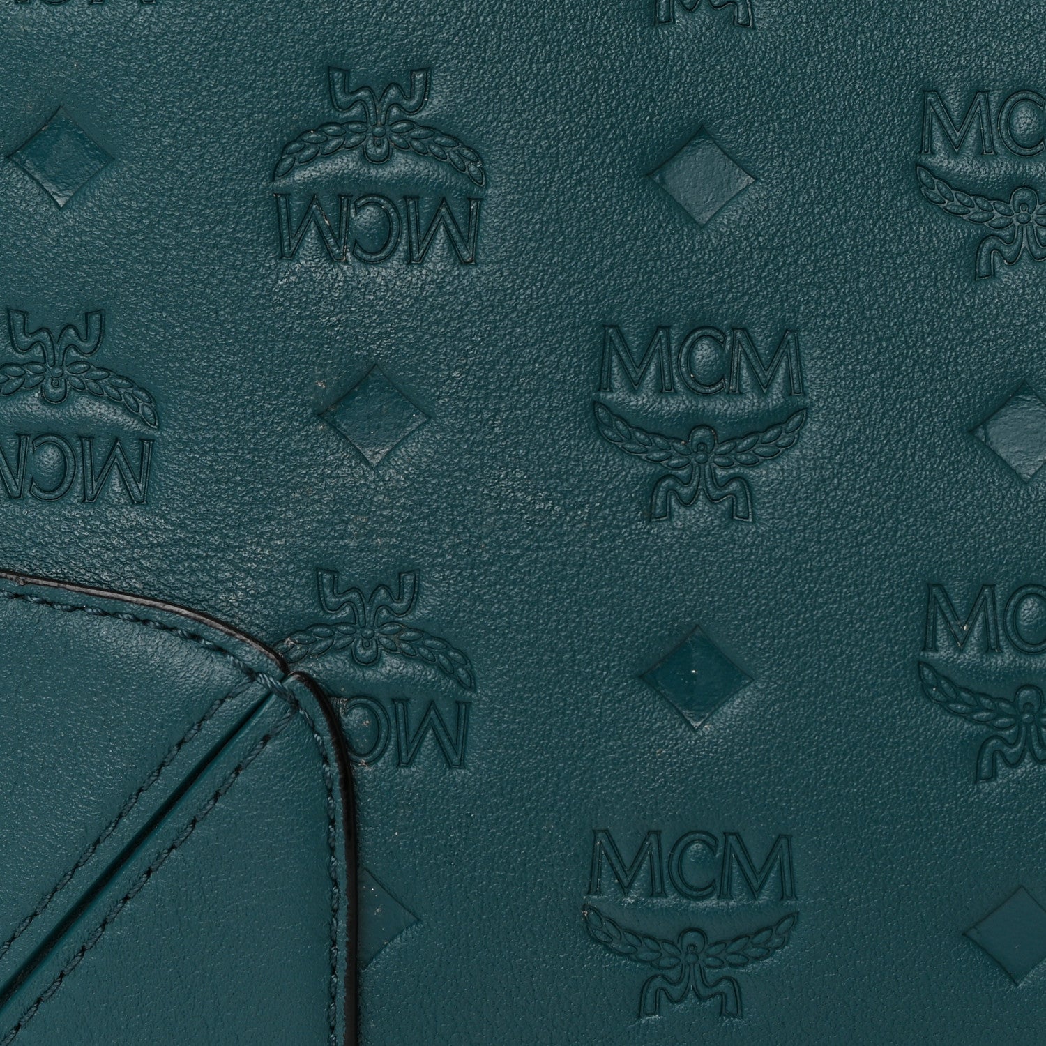 MCM Calfskin Ottomar Monogram Medium Klara Hobo Blue 11 of 12