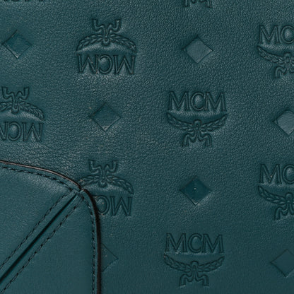 MCM Calfskin Ottomar Monogram Medium Klara Hobo Blue 11 of 12