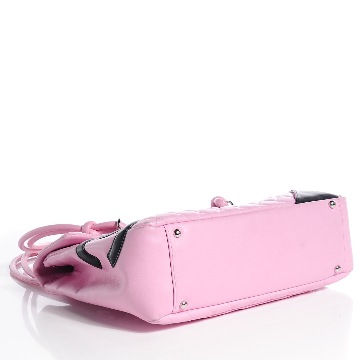 Chanel Calfskin Quilted Large Cambon Flap Pink Black 6 of 12