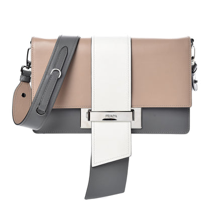 Prada City Calf Ribbon Bag Cammeo White Marmo 1 of 9