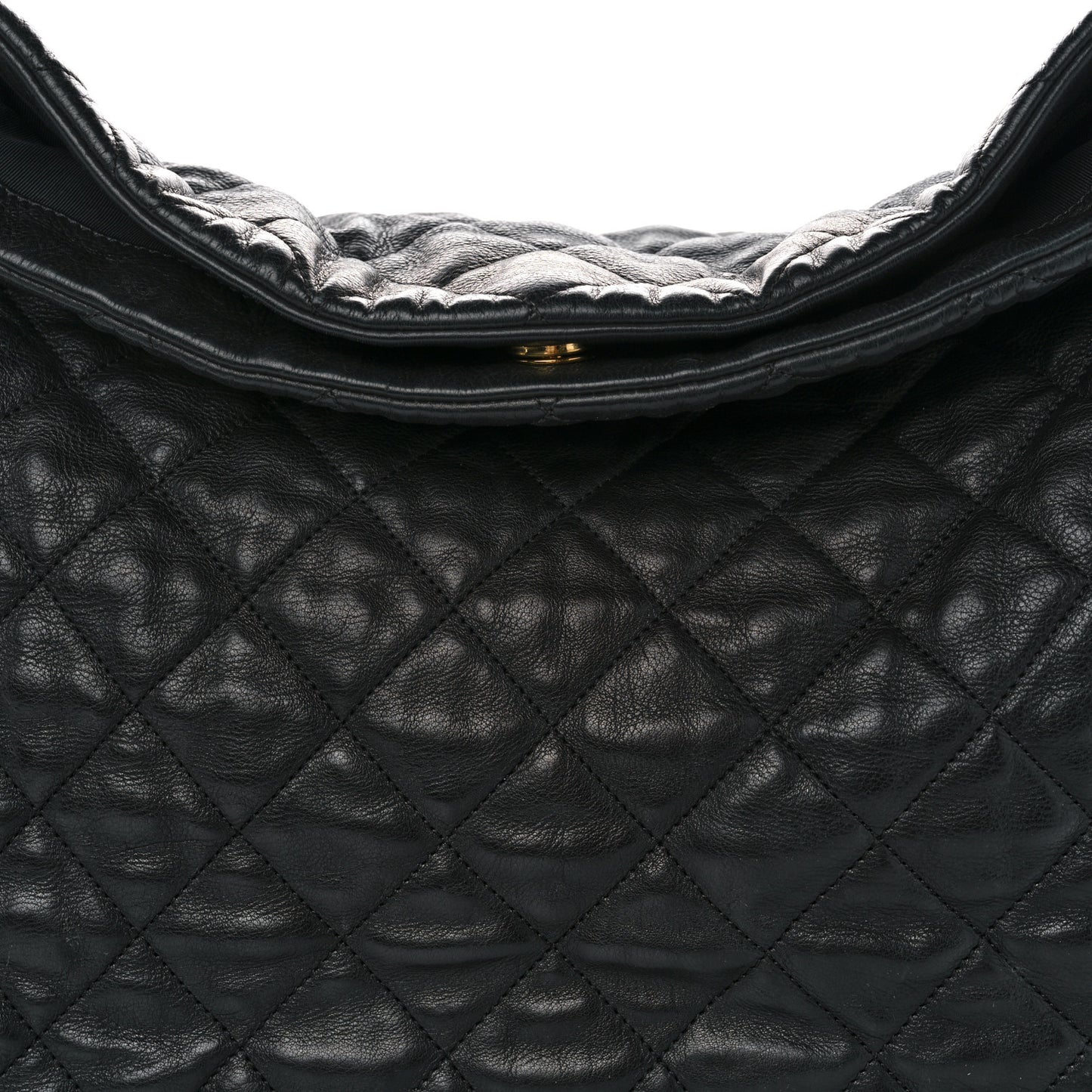 Calfskin Quilted Large Chain Me Hobo Black